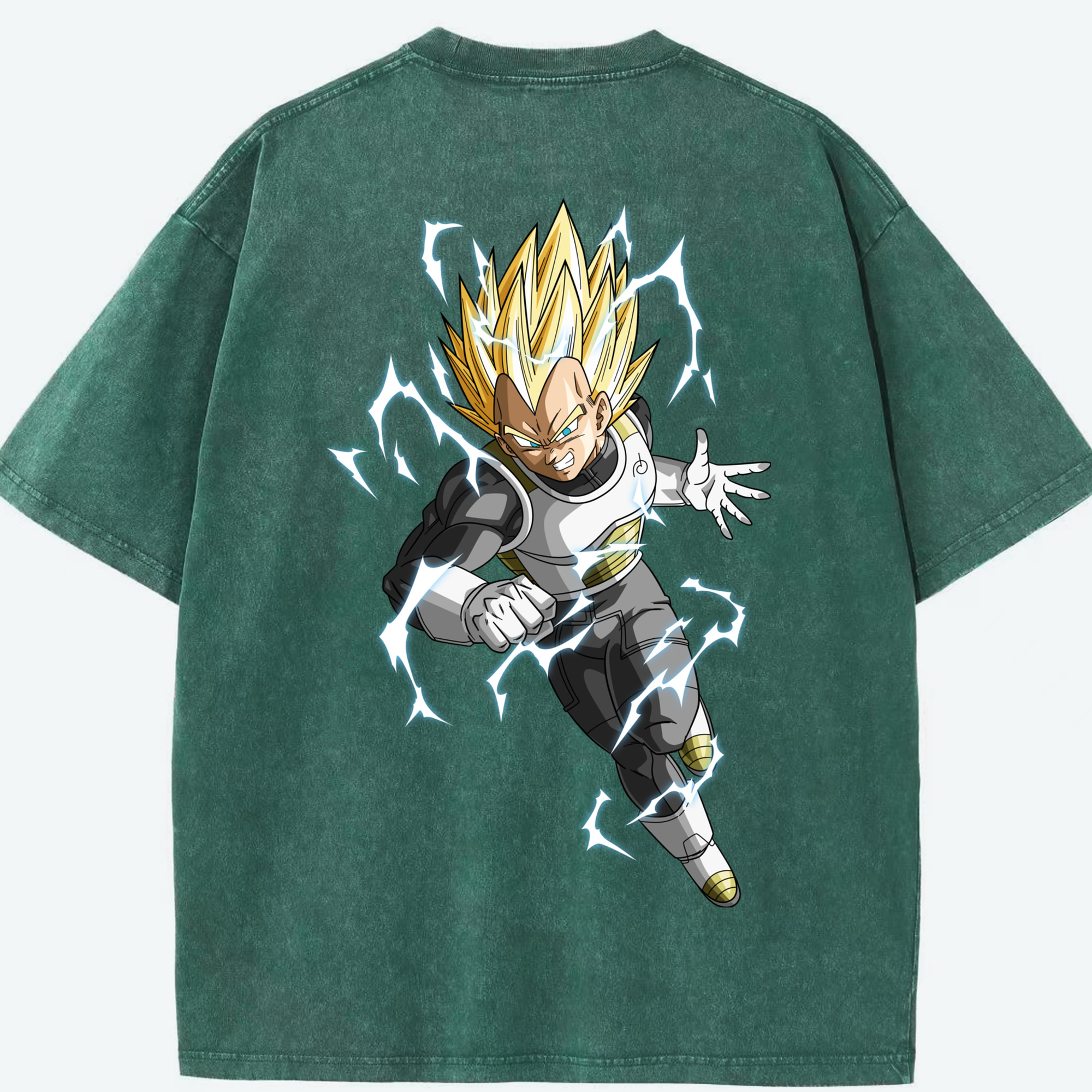 （画像用） ドラゴンボール ベジータ四世（Bejīta Yonsei）DRAGON BALL Vegeta IV 綿100% ヴィンテージ風 半袖Tシャツ（背面プリント）